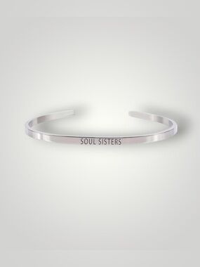 New Set of 3 Stainless Steel “Soul Sisters” Thin Cuff Bracelets